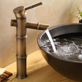 Vòi nước chậu rửa mặt lavabo giả cổ hình cây tre LD19