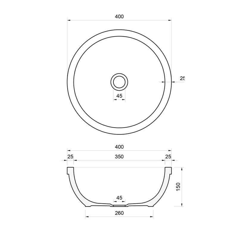 kích thước lavabo gốm sứ CSM02