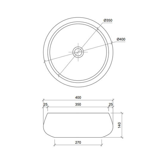 Kích thước Lavabo gốm sứ CSM06