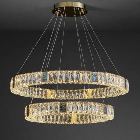 Đèn thả 2 vòng pha lê PLK79